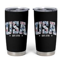 Floral USA Tumbler Cup Est 1776 Patriotic American Girl 4th of July - Wonder Print Shop