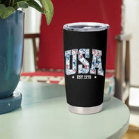 Floral USA Tumbler Cup Est 1776 Patriotic American Girl 4th of July - Wonder Print Shop