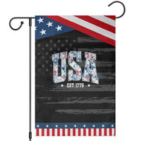 Floral USA Garden Flag Est 1776 Patriotic American Girl 4th of July