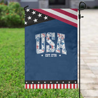 Floral USA Garden Flag Est 1776 Patriotic American Girl 4th of July