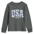 Floral USA Youth Sweatshirt Est 1776 Patriotic American Girl 4th of July - Wonder Print Shop