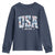 Floral USA Youth Sweatshirt Est 1776 Patriotic American Girl 4th of July - Wonder Print Shop