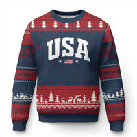 USA Ugly Christmas Sweater American Flag Patriotic 4th of July - Wonder Print Shop