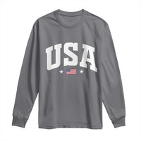 USA Long Sleeve Shirt American Flag Patriotic 4th of July - Wonder Print Shop