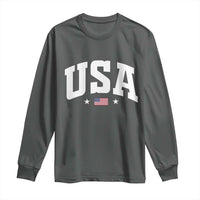 USA Long Sleeve Shirt American Flag Patriotic 4th of July - Wonder Print Shop