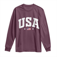 USA Long Sleeve Shirt American Flag Patriotic 4th of July - Wonder Print Shop