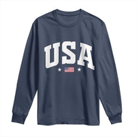 USA Long Sleeve Shirt American Flag Patriotic 4th of July - Wonder Print Shop