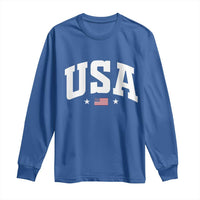 USA Long Sleeve Shirt American Flag Patriotic 4th of July - Wonder Print Shop