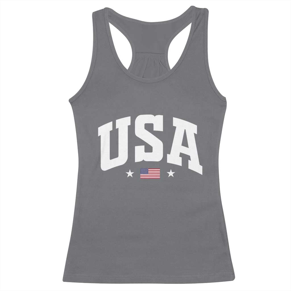 USA Racerback Tank Top American Flag Patriotic 4th of July - Wonder Print Shop