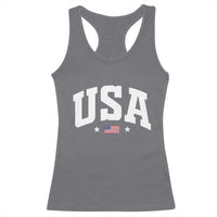 USA Racerback Tank Top American Flag Patriotic 4th of July - Wonder Print Shop