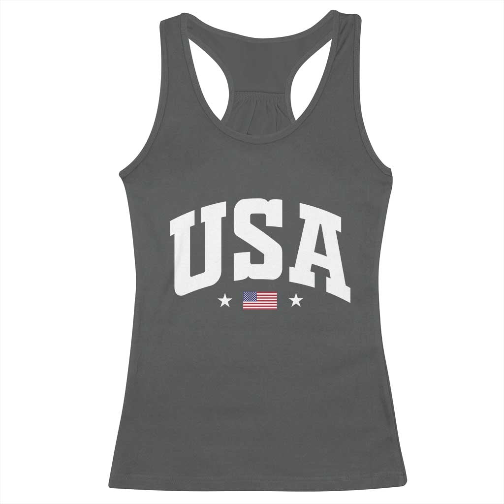 USA Racerback Tank Top American Flag Patriotic 4th of July - Wonder Print Shop