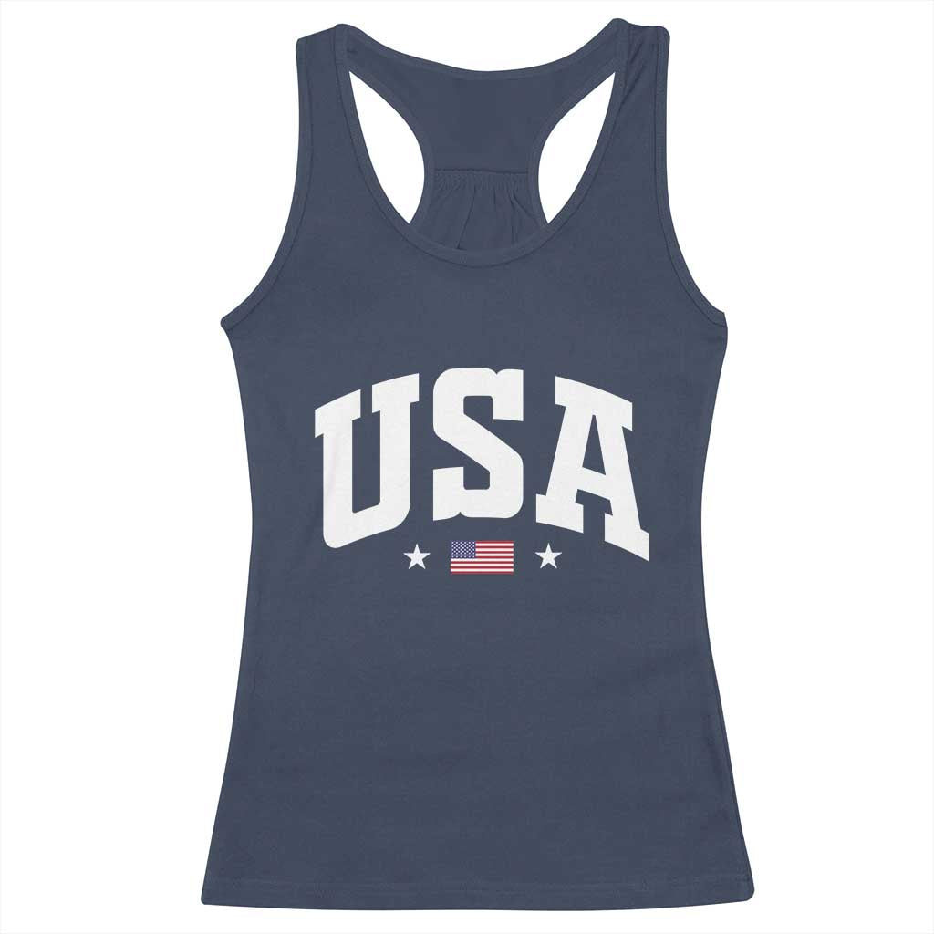 USA Racerback Tank Top American Flag Patriotic 4th of July - Wonder Print Shop