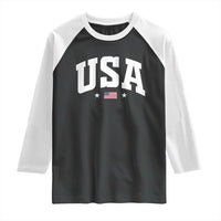 USA Raglan Shirt American Flag Patriotic 4th of July - Wonder Print Shop