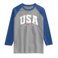 USA Raglan Shirt American Flag Patriotic 4th of July - Wonder Print Shop