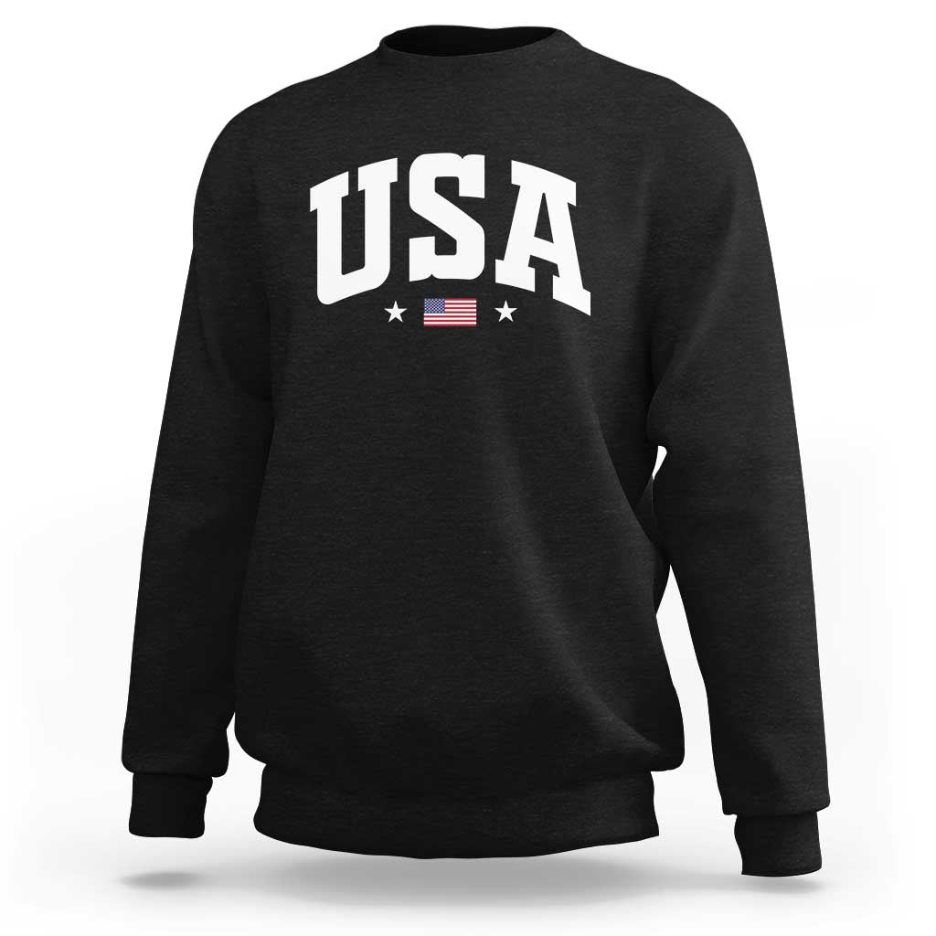USA Sweatshirt American Flag Patriotic 4th of July - Wonder Print Shop