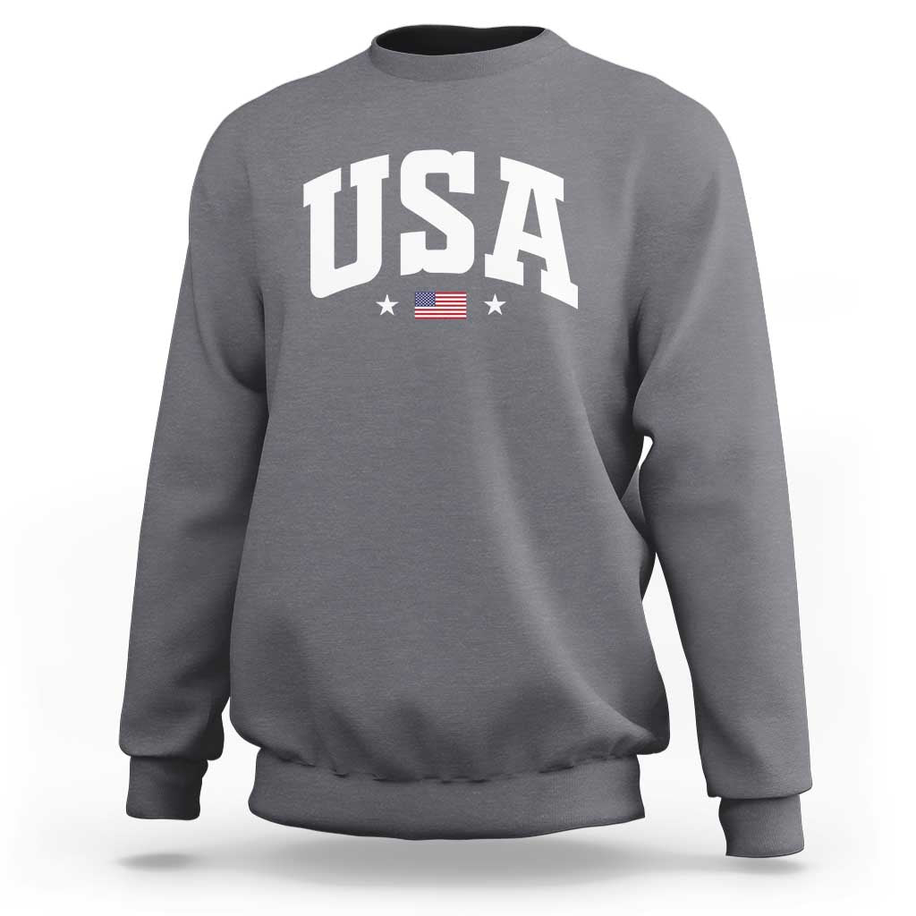 USA Sweatshirt American Flag Patriotic 4th of July - Wonder Print Shop