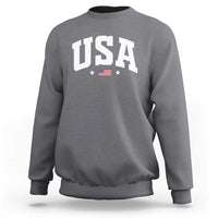USA Sweatshirt American Flag Patriotic 4th of July - Wonder Print Shop