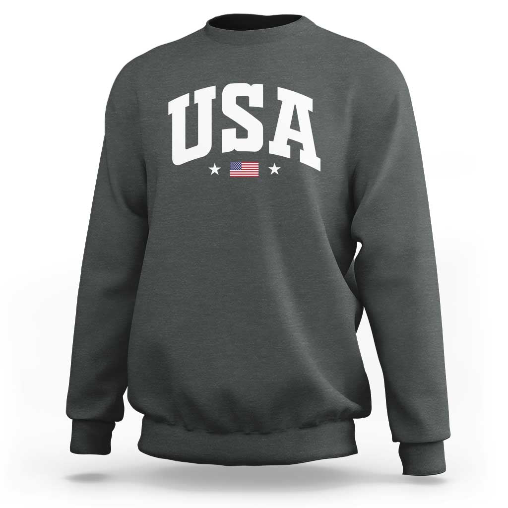 USA Sweatshirt American Flag Patriotic 4th of July - Wonder Print Shop