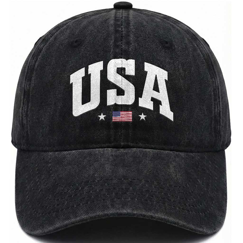 USA Washed Cotton Baseball Cap American Flag Patriotic 4th of July