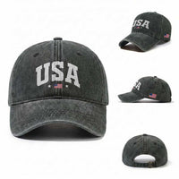 USA Washed Cotton Baseball Cap American Flag Patriotic 4th of July