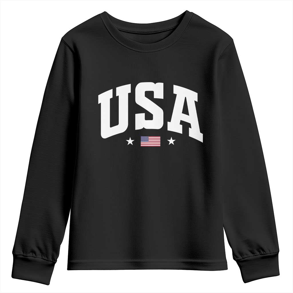 USA Youth Sweatshirt American Flag Patriotic 4th of July - Wonder Print Shop