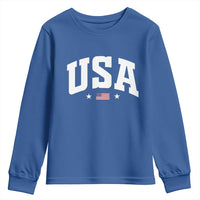 USA Youth Sweatshirt American Flag Patriotic 4th of July - Wonder Print Shop