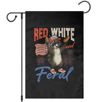 Funny Raccoon July 4th Garden Flag Red White and Feral Patriotic Trash Panda - Wonder Print Shop