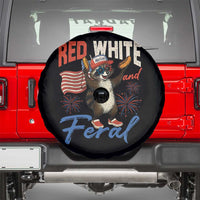 Funny Raccoon July 4th Spare Tire Cover Red White and Feral Patriotic Trash Panda - Wonder Print Shop