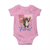 Funny Raccoon July 4th Baby Onesie Red White and Feral Patriotic Trash Panda - Wonder Print Shop