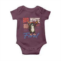 Funny Raccoon July 4th Baby Onesie Red White and Feral Patriotic Trash Panda - Wonder Print Shop
