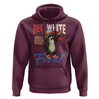 Funny Raccoon July 4th Hoodie Red White and Feral Patriotic Trash Panda - Wonder Print Shop