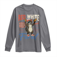 Funny Raccoon July 4th Long Sleeve Shirt Red White and Feral Patriotic Trash Panda - Wonder Print Shop
