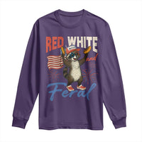 Funny Raccoon July 4th Long Sleeve Shirt Red White and Feral Patriotic Trash Panda - Wonder Print Shop