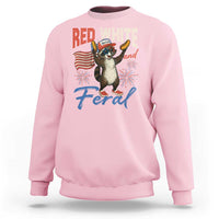 Funny Raccoon July 4th Sweatshirt Red White and Feral Patriotic Trash Panda - Wonder Print Shop