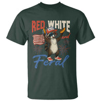 Funny Raccoon July 4th T Shirt Red White and Feral Patriotic Trash Panda - Wonder Print Shop