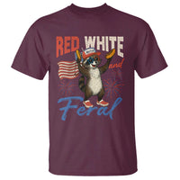 Funny Raccoon July 4th T Shirt Red White and Feral Patriotic Trash Panda - Wonder Print Shop
