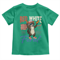 Funny Raccoon July 4th Toddler T Shirt Red White and Feral Patriotic Trash Panda - Wonder Print Shop