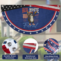 Funny Raccoon July 4th Patriotic Fan Flag Red White and Feral Trash Panda