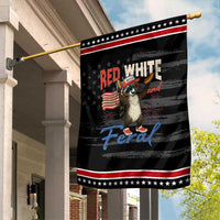 Funny Raccoon July 4th Garden Flag Red White and Feral Patriotic Trash Panda