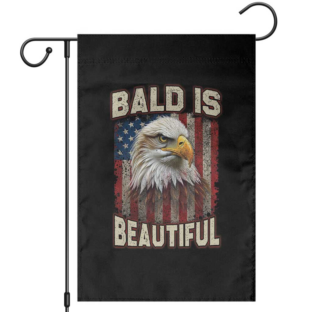 American Flag Bald Eagle Garden Flag Bald Is Beautiful Retro 4th of July Independence Day - Wonder Print Shop
