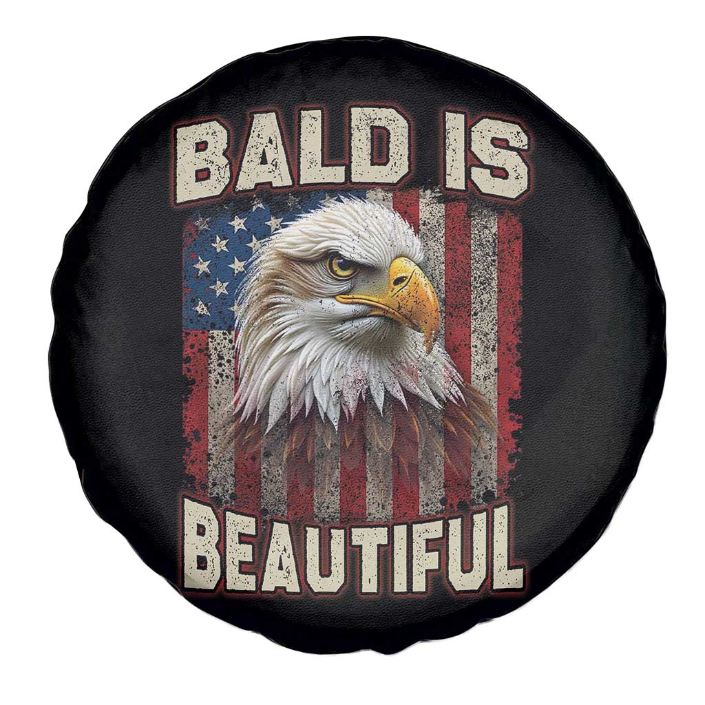 American Flag Bald Eagle Spare Tire Cover Bald Is Beautiful Retro 4th of July Independence Day - Wonder Print Shop