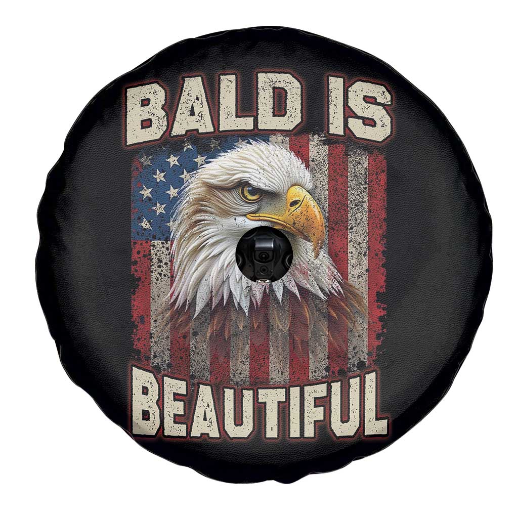 American Flag Bald Eagle Spare Tire Cover Bald Is Beautiful Retro 4th of July Independence Day - Wonder Print Shop