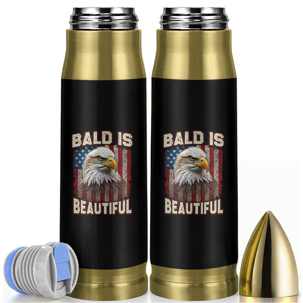 American Flag Bald Eagle Bullet Tumbler Bald Is Beautiful Retro 4th of July Independence Day - Wonder Print Shop