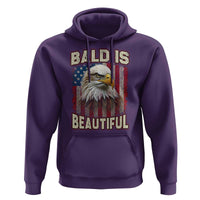 American Flag Bald Eagle Hoodie Bald Is Beautiful Retro 4th of July Independence Day - Wonder Print Shop