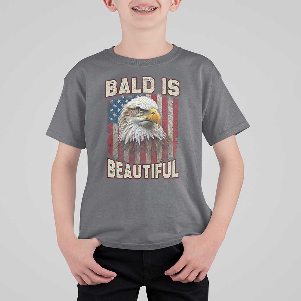 American Flag Bald Eagle T Shirt For Kid Bald Is Beautiful Retro 4th of July Independence Day - Wonder Print Shop