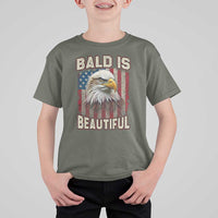 American Flag Bald Eagle T Shirt For Kid Bald Is Beautiful Retro 4th of July Independence Day - Wonder Print Shop