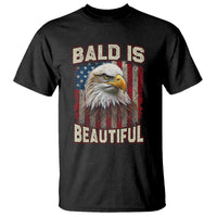 American Flag Bald Eagle T Shirt Bald Is Beautiful Retro 4th of July Independence Day - Wonder Print Shop