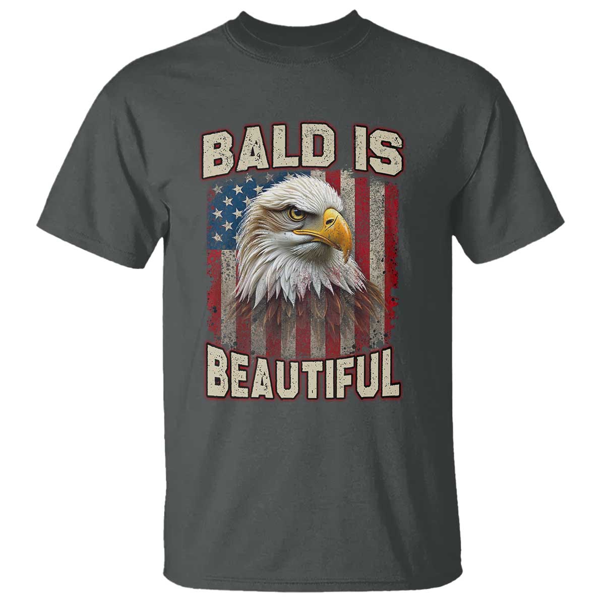 American Flag Bald Eagle T Shirt Bald Is Beautiful Retro 4th of July Independence Day - Wonder Print Shop
