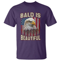 American Flag Bald Eagle T Shirt Bald Is Beautiful Retro 4th of July Independence Day - Wonder Print Shop
