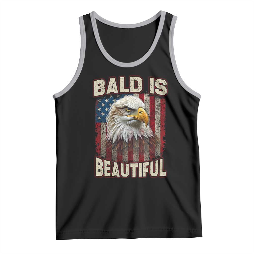 American Flag Bald Eagle Tank Top Bald Is Beautiful Retro 4th of July Independence Day - Wonder Print Shop